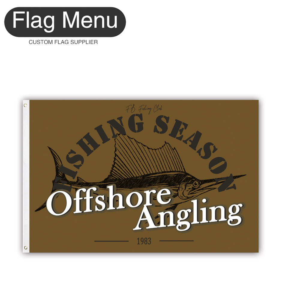 2'x3' Fishing Season Yacht Flag - Sailfish-Brown A-Two-Grommets-Flag Menu