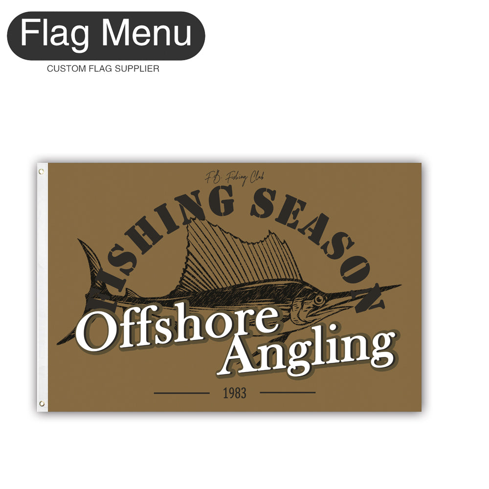 2'x3' Fishing Season Yacht Flag - Sailfish-Brown B-Two-Grommets-Flag Menu