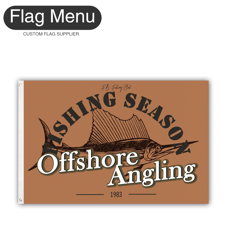 2'x3' Fishing Season Yacht Flag - Sailfish-Camel-Two-Grommets-Flag Menu