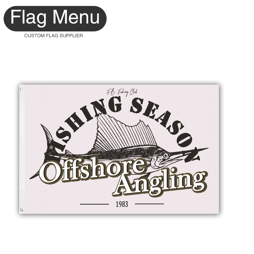 2'x3' Fishing Season Yacht Flag - Sailfish-White-Two-Grommets-Flag Menu