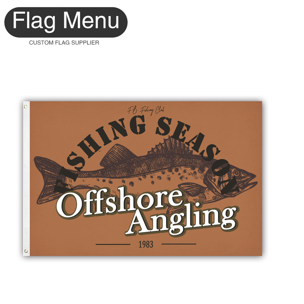 2'x3' Fishing Season Yacht Flag - Sea Bass-Camel-Two-Grommets-Flag Menu