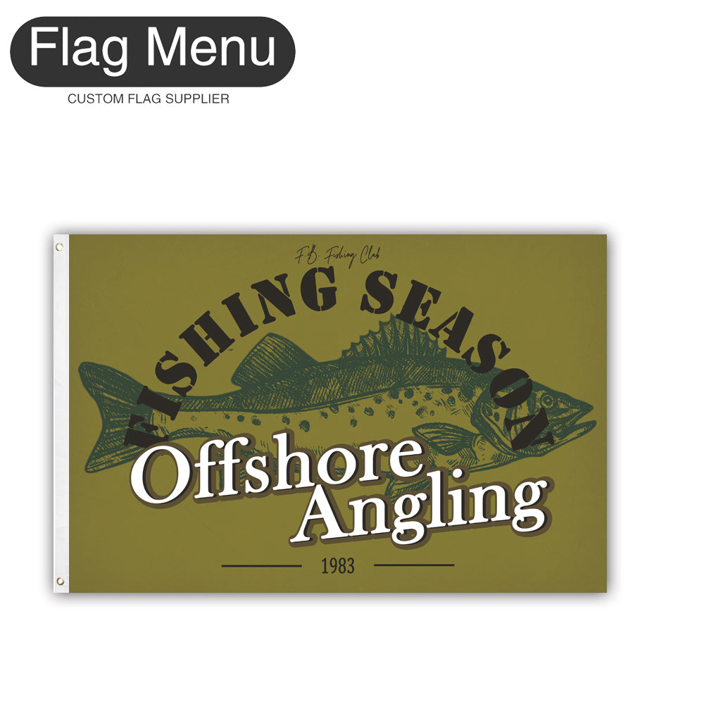 2'x3' Fishing Season Yacht Flag - Sea Bass-Green A-Two-Grommets-Flag Menu