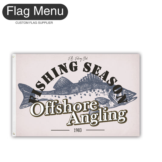 2'x3' Fishing Season Yacht Flag - Sea Bass-White-Two-Grommets-Flag Menu