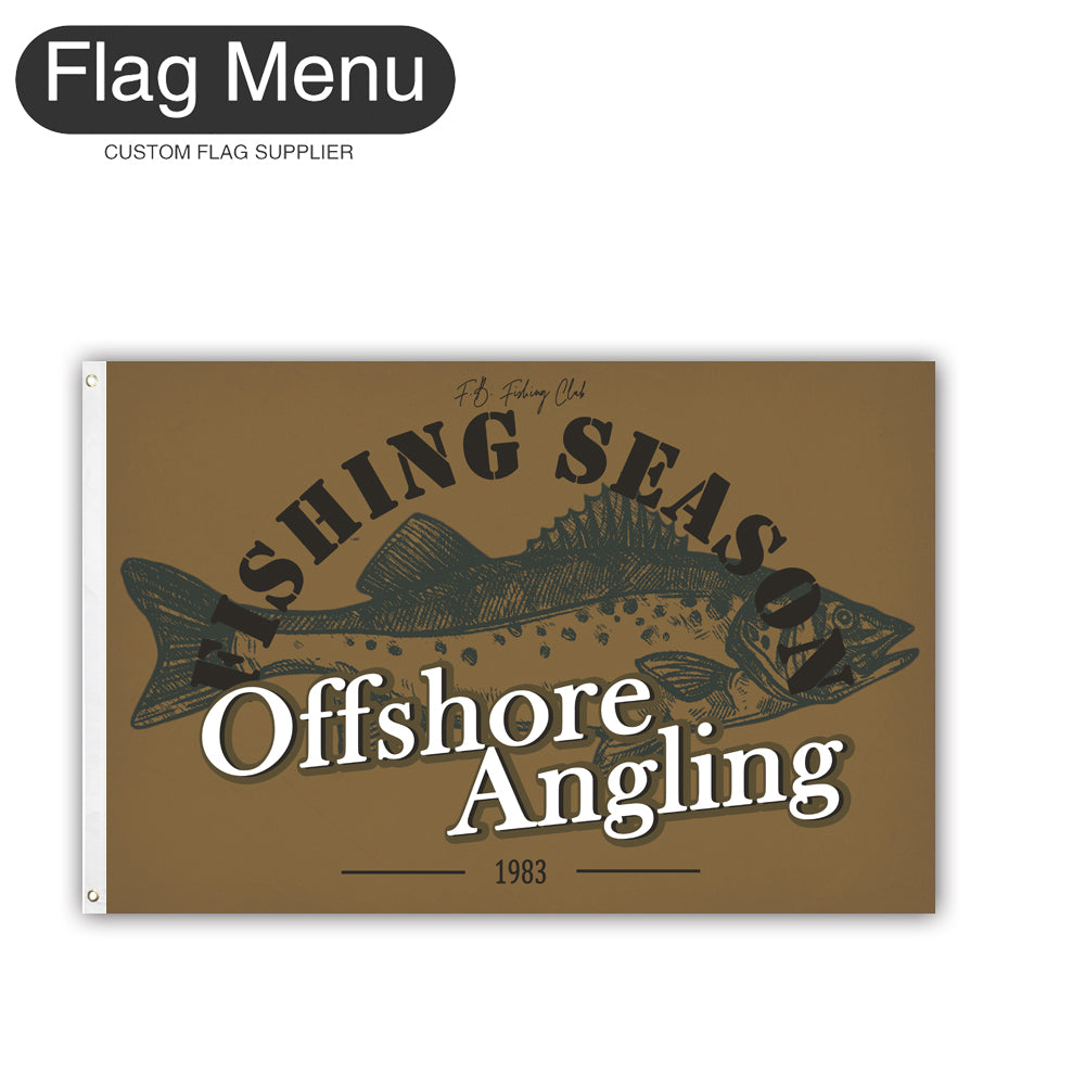 2'x3' Fishing Season Yacht Flag - Sea Bass-Brown B-Two-Grommets-Flag Menu