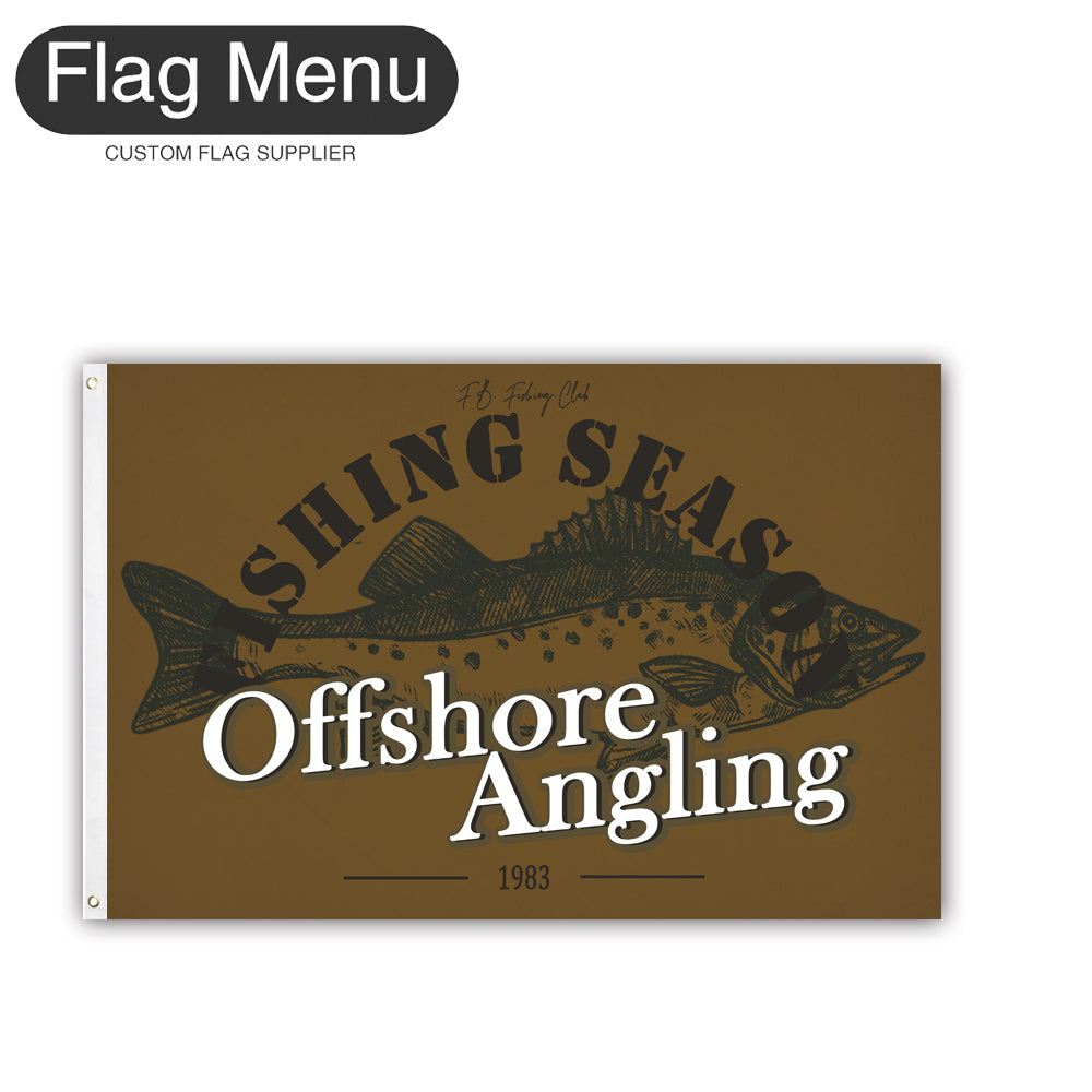 2'x3' Fishing Season Yacht Flag - Sea Bass-Brown A-Two-Grommets-Flag Menu
