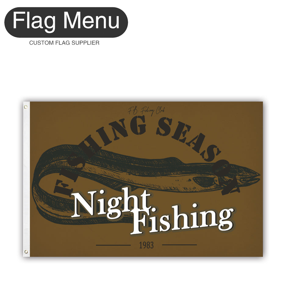 2'x3' Fishing Season Yacht Flag - Sea Eel-Brown A-Two-Grommets-Flag Menu