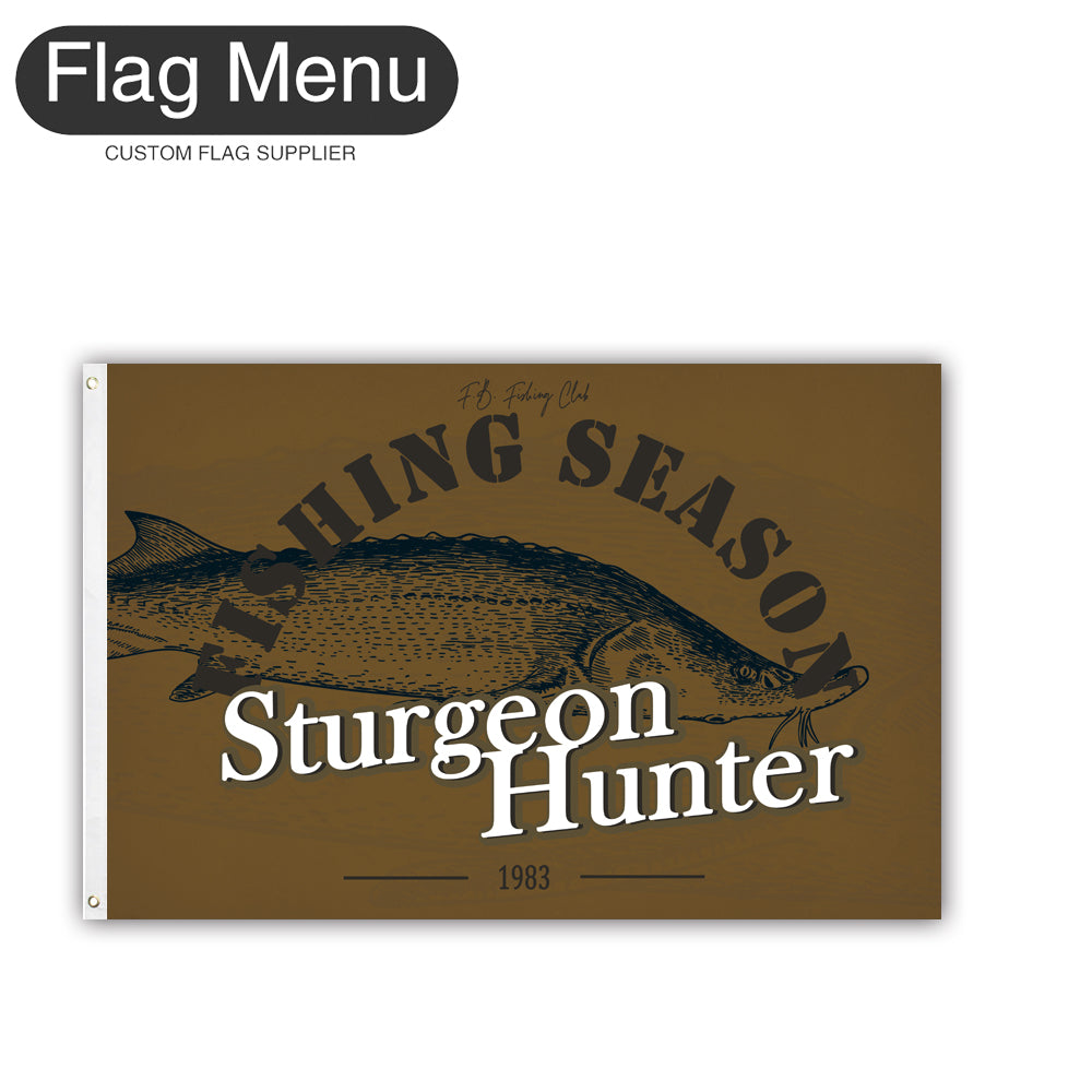 2'x3' Fishing Season Yacht Flag - Sturgeon-Brown A-Two-Grommets-Flag Menu
