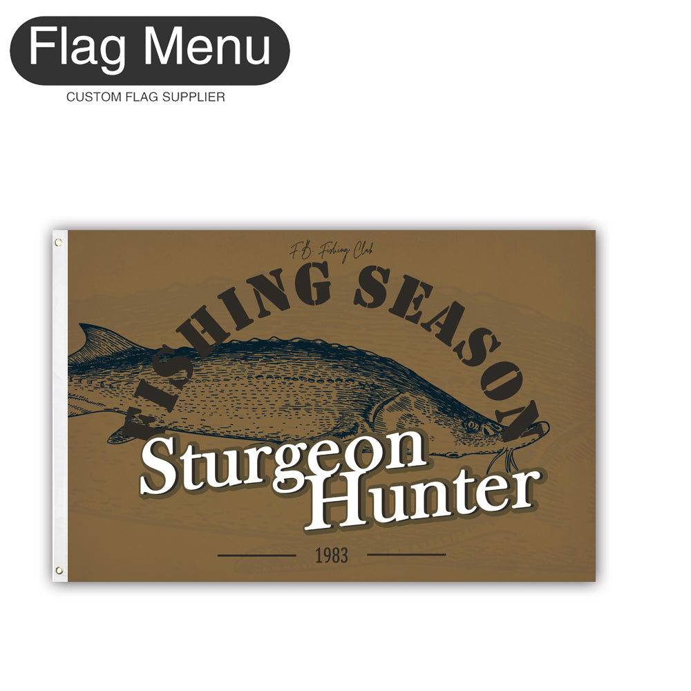 2'x3' Fishing Season Yacht Flag - Sturgeon-Brown B-Two-Grommets-Flag Menu