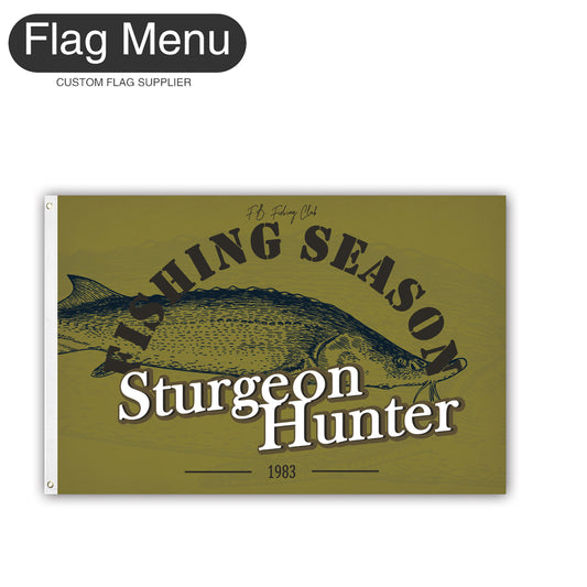 2'x3' Fishing Season Yacht Flag - Sturgeon-Green A-Two-Grommets-Flag Menu