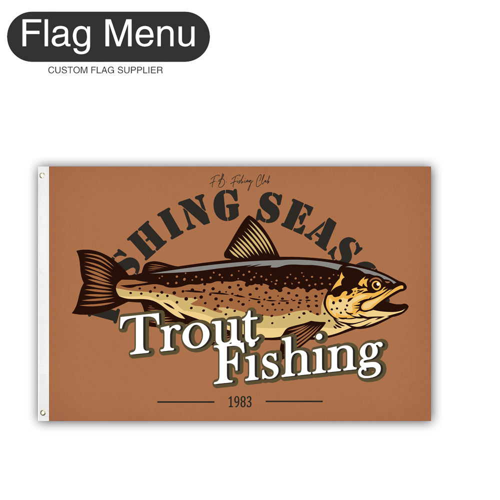 2'x3' Fishing Season Yacht Flag - Trout-Camel-Two-Grommets-Flag Menu