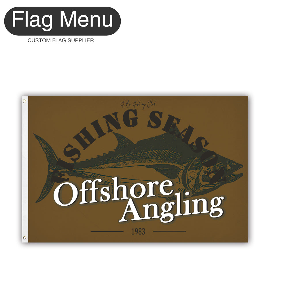 2'x3' Fishing Season Yacht Flag - Tuna-Brown A-Two-Grommets-Flag Menu