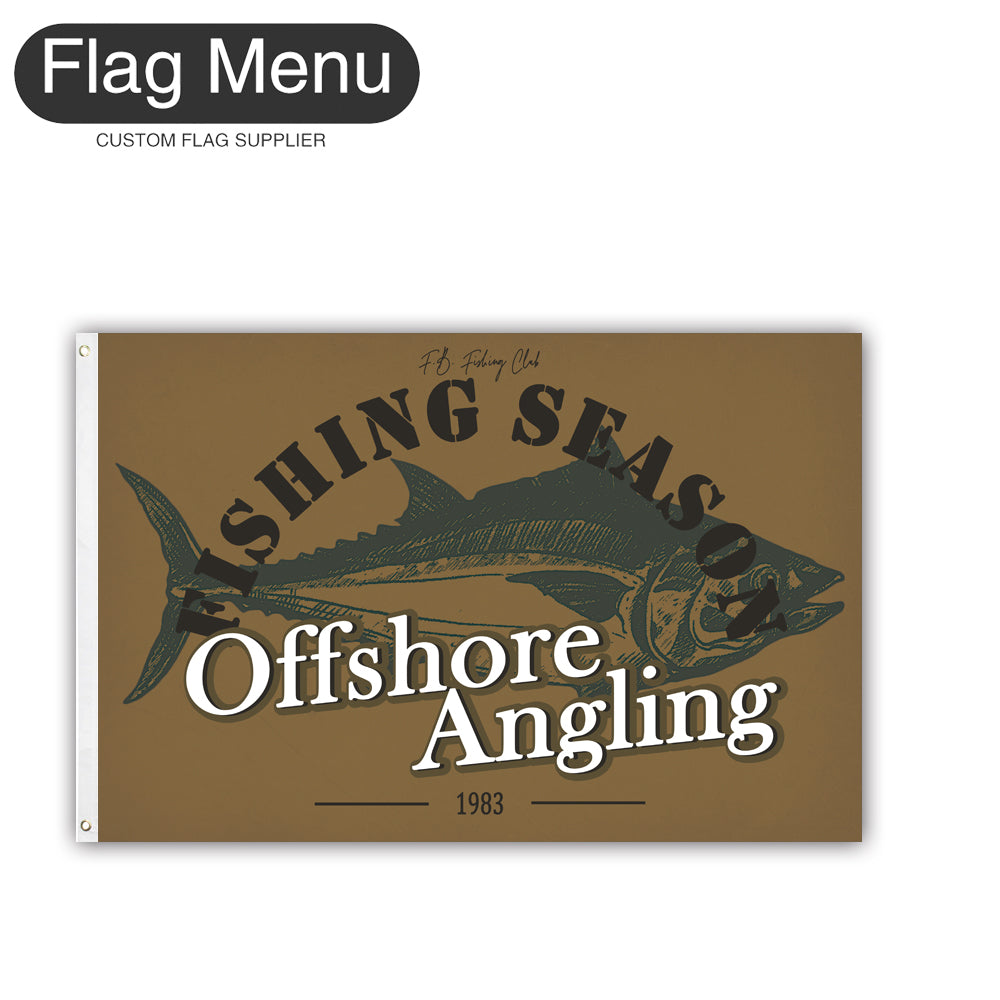 2'x3' Fishing Season Yacht Flag - Tuna-Brown B-Two-Grommets-Flag Menu