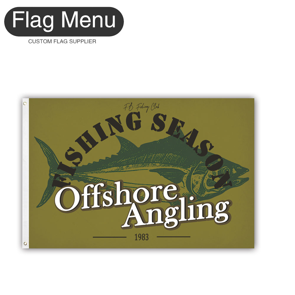 2'x3' Fishing Season Yacht Flag - Tuna-Green A-Two-Grommets-Flag Menu