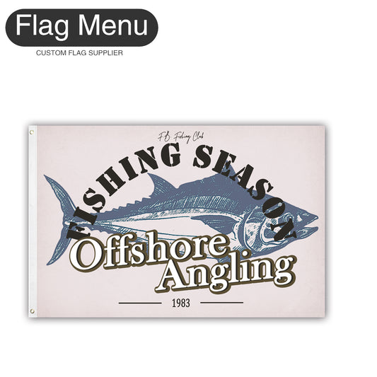 2'x3' Fishing Season Yacht Flag - Tuna-White-Two-Grommets-Flag Menu