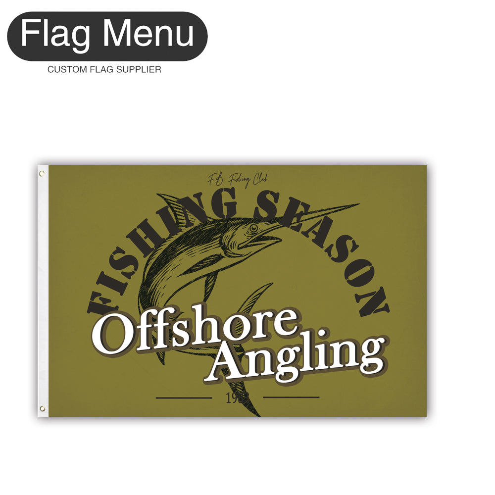 2'x3' Fishing Season Yacht Flag - swordfish-Green A-Two-Grommets-Flag Menu