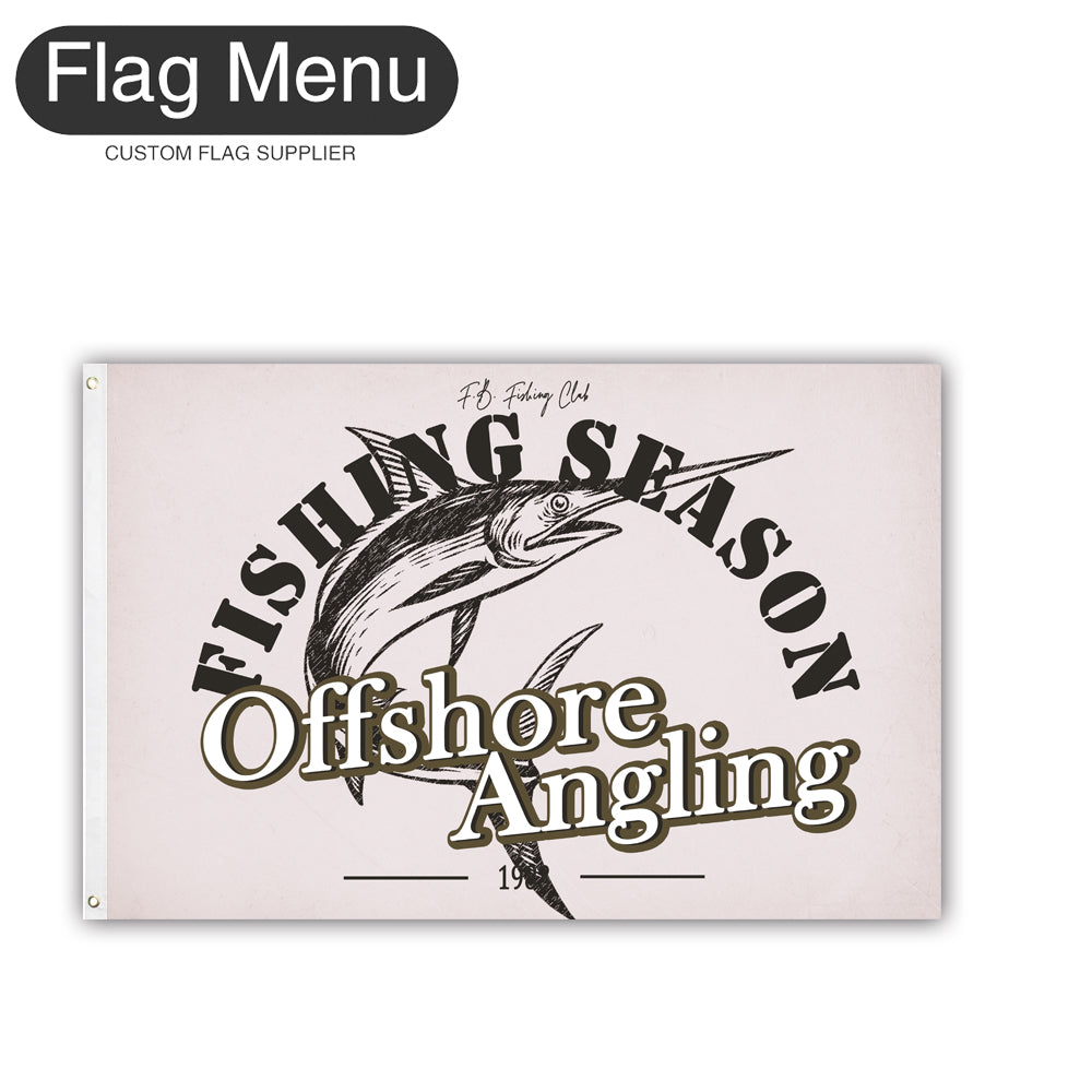 2'x3' Fishing Season Yacht Flag - swordfish-White-Two-Grommets-Flag Menu