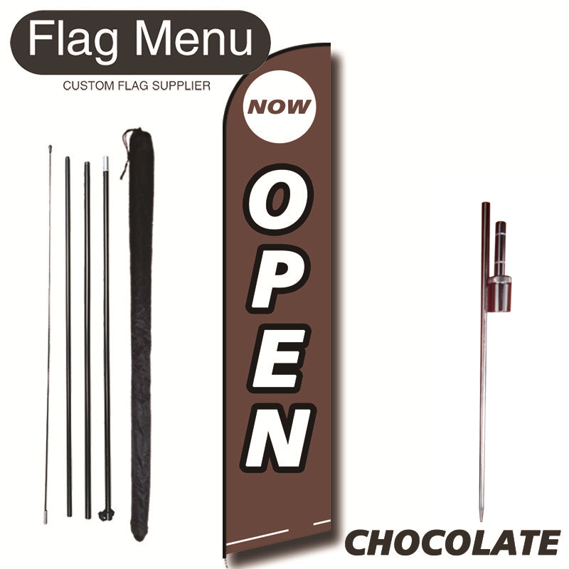 15ft Feather Flag Kit With Spike-OPEN-CHOCOLATE-Flag Menu