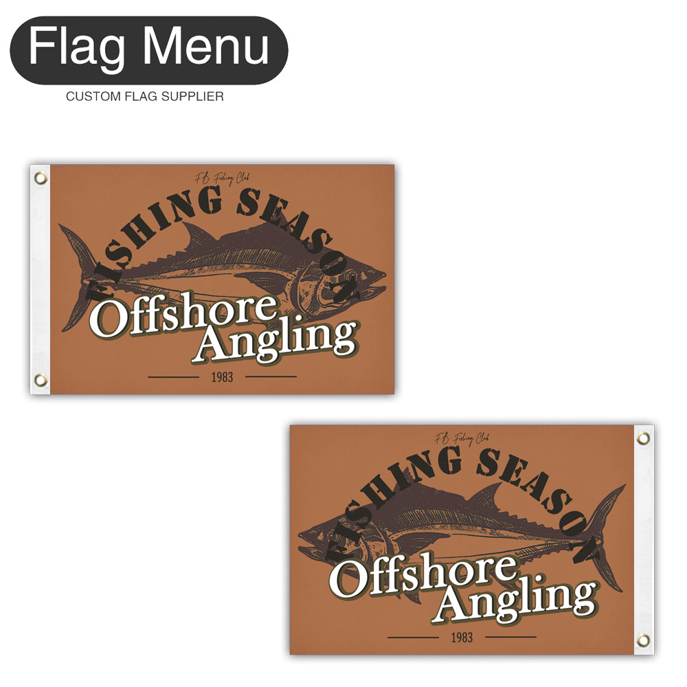 12"x18" Fishing Season Yacht Flag - Tuna-Camel-Two-Grommets-Flag Menu