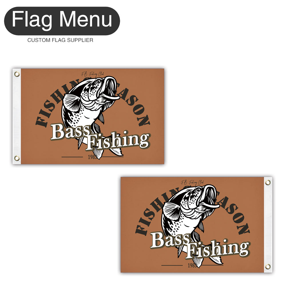 12"x18" Fishing Season Yacht Flag - Bass Fishing E-Camel-Two-Grommets-Flag Menu