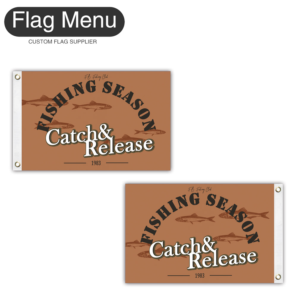 12"x18" Fishing Season Yacht Flag -Anchovy-Camel-Two-Grommets-Flag Menu