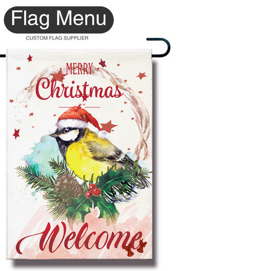 Canary Christmas Welcome Flag - Canvas-28"x40"-Flag Menu