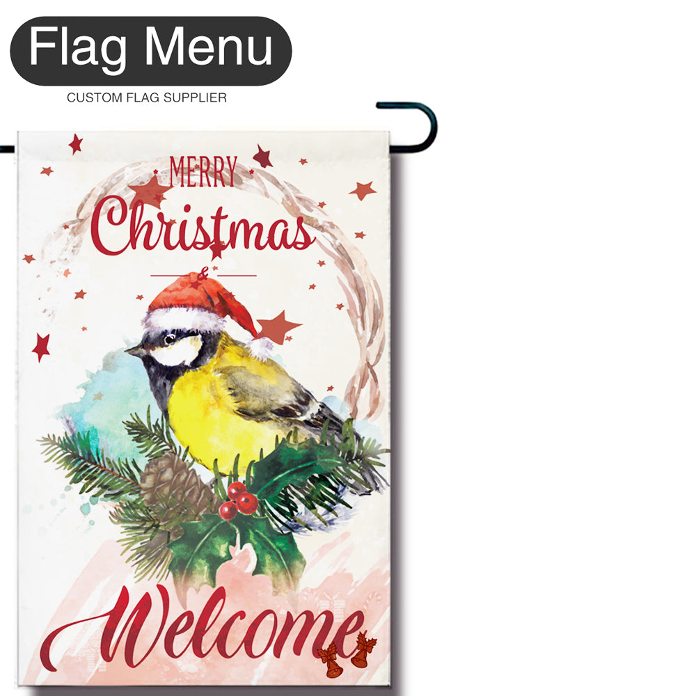 Canary Christmas Welcome Flag - Canvas-12"x18"-Flag Menu