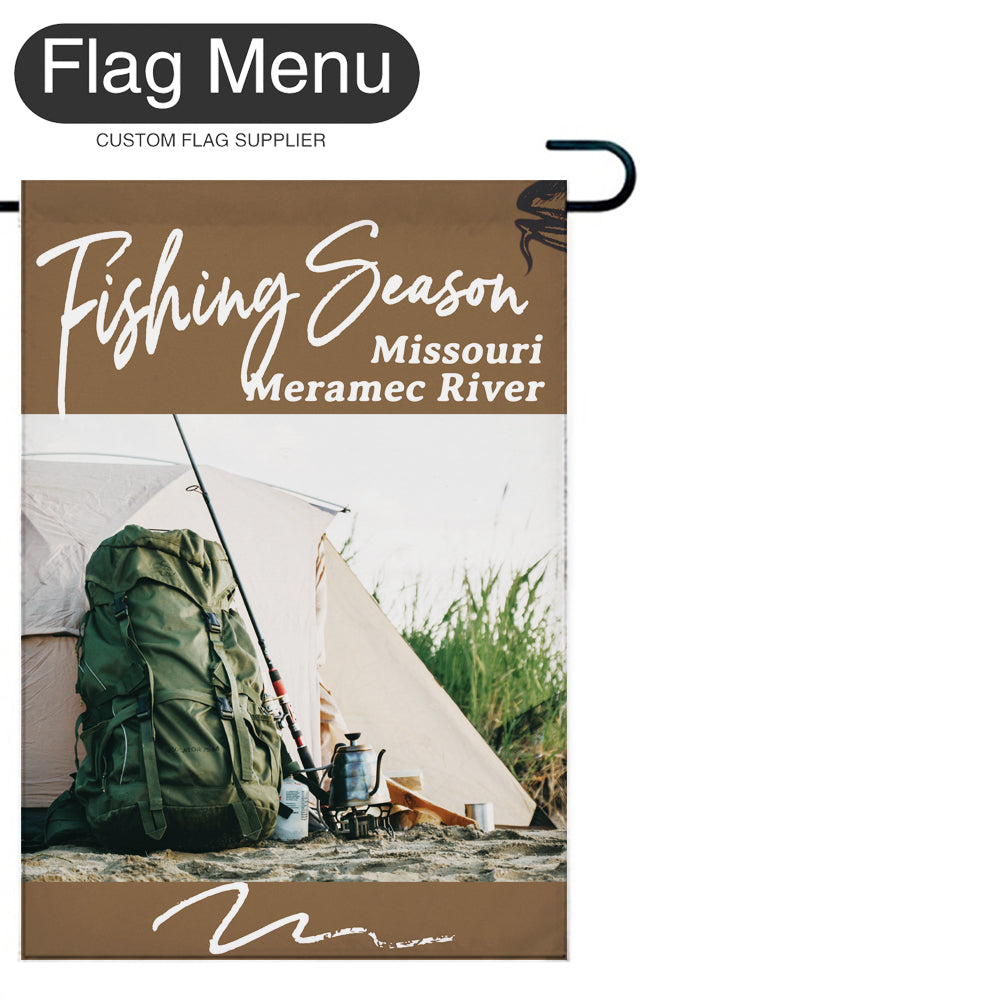 Welcome Flag - Canvas - Fishing Season - Catfish-Brown B-28"x40"-Flag Menu