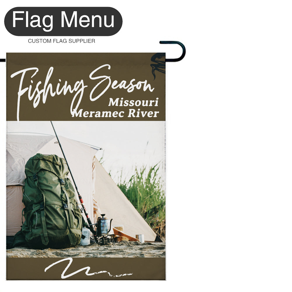 Welcome Flag - Canvas - Fishing Season - Catfish-Brown A-28"x40"-Flag Menu