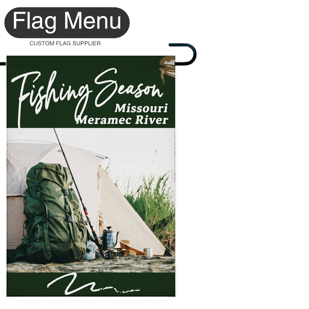 Welcome Flag - Canvas - Fishing Season - Catfish-Dark Green-28"x40"-Flag Menu