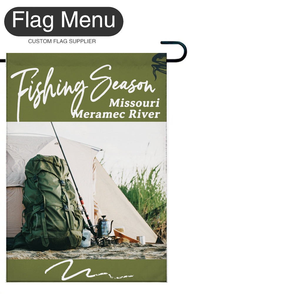 Welcome Flag - Canvas - Fishing Season - Catfish-Green A-28"x40"-Flag Menu