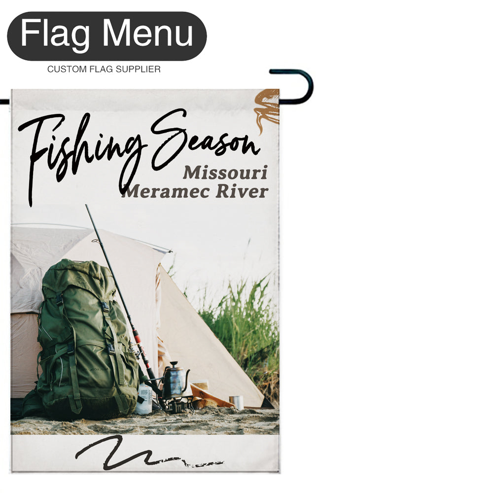 Welcome Flag - Canvas - Fishing Season - Catfish-White-28"x40"-Flag Menu