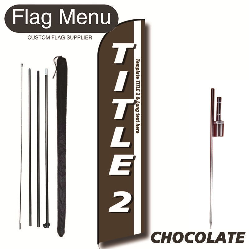 15ft Feather Flag Kit With Spike-TITLE 2-CHOCOLATE-Flag Menu