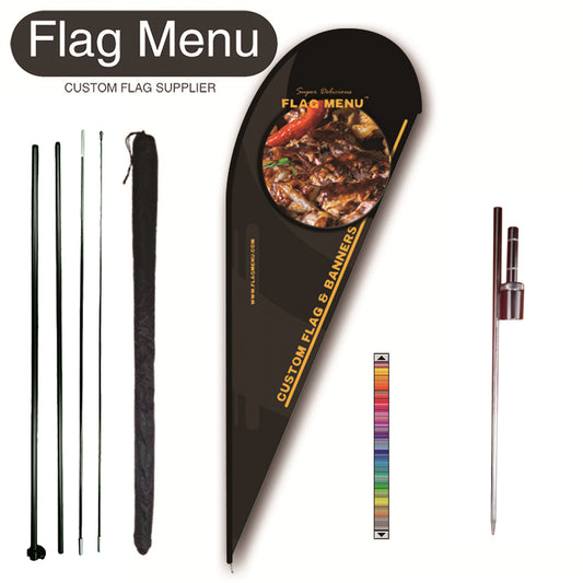 15ft Teardrop Flag Kit With Spike- 300D Oxford(TOUGH)-Flag Menu