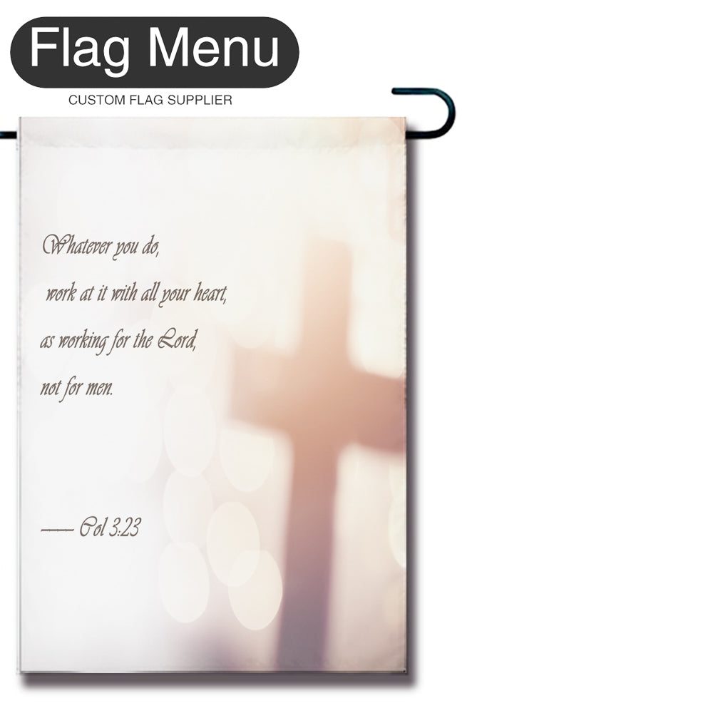 Christianity Excerpt Welcome Flag - Cross - Canvas-28"x40"-Col 3:23-Flag Menu