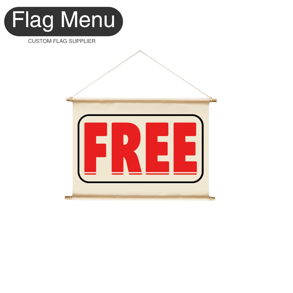 8"x12" Hanging Signs Banner-Custom Text-FREE-RED-Flag Menu