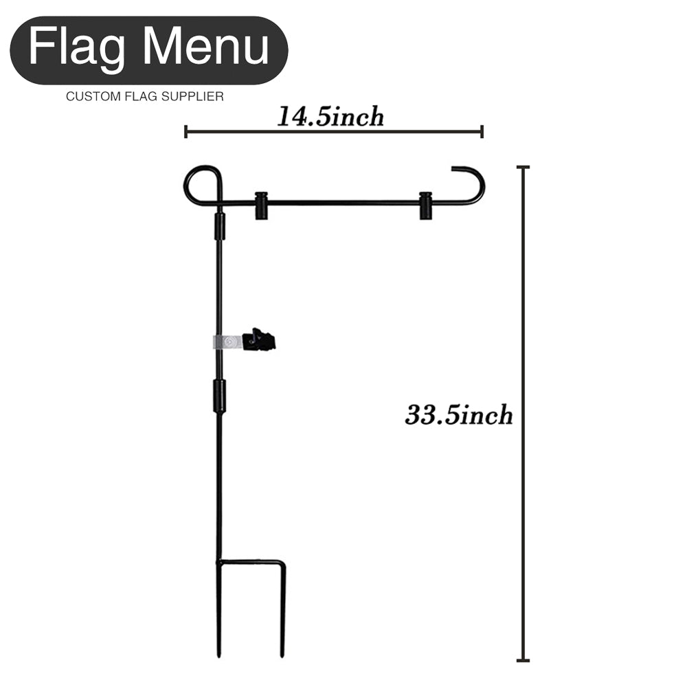 15"x34" Garden Flag Pole - 1 Clip&2 Stoppers-Flag Menu