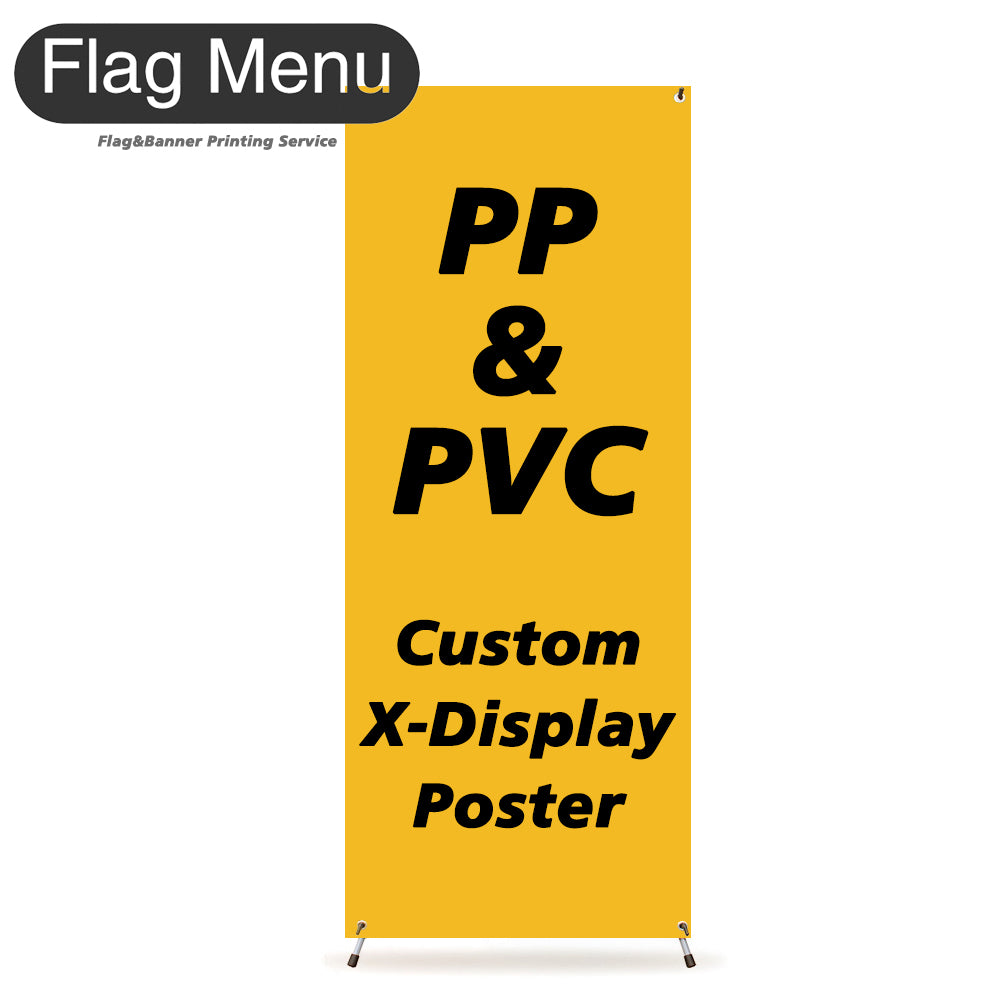 Standing X-Display Kit- Indoor-Adjustable X-Display-60x160 cm PP Poster-Flag Menu
