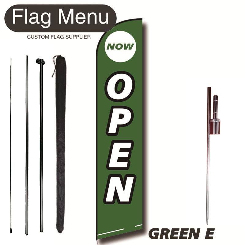 11.3ft Feather Flag Kit With Spike-OPEN-GREEN E-Flag Menu