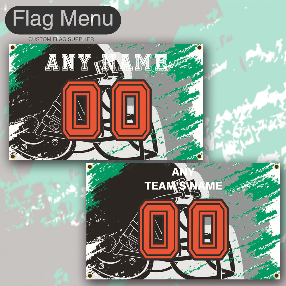 3'x5' Fan's Flag - Jersey & Helmet-Upload.txt-GREY01-Flag Menu