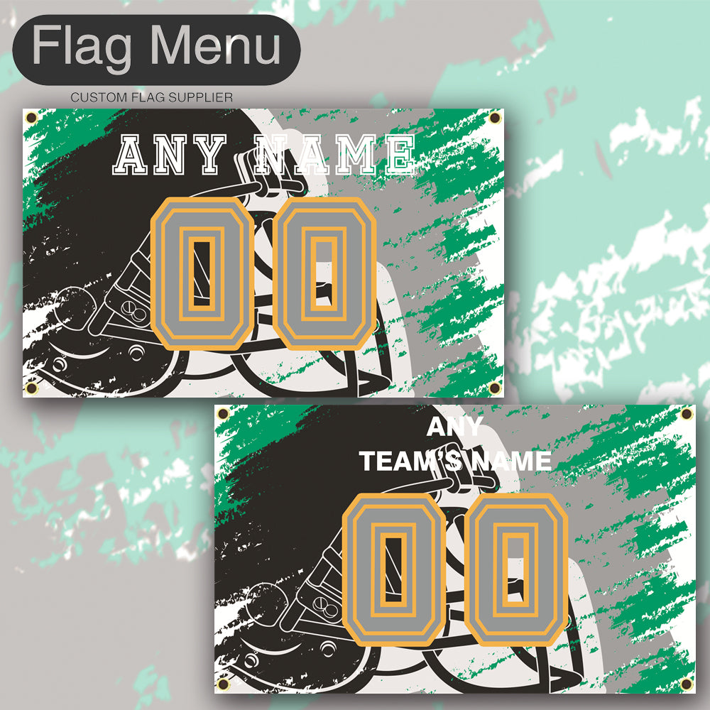 3'x5' Fan's Flag - Jersey & Helmet-Upload.txt-GREY03-Flag Menu