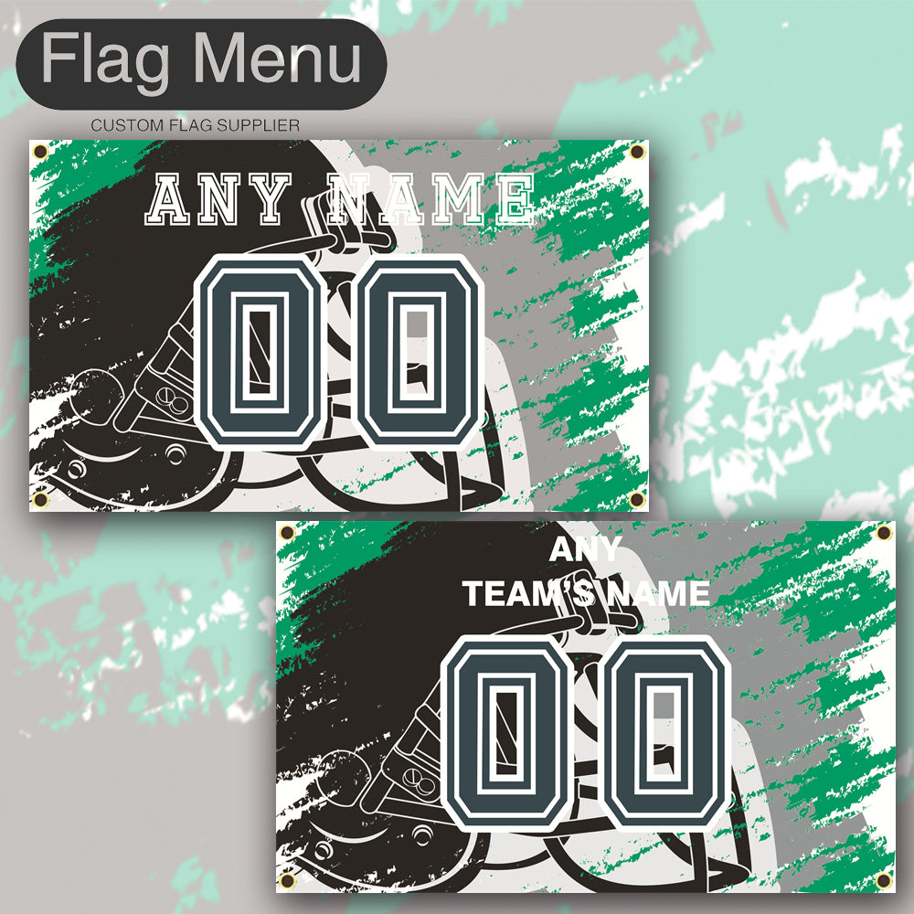 3'x5' Fan's Flag - Jersey & Helmet-Upload.txt-GREY04-Flag Menu