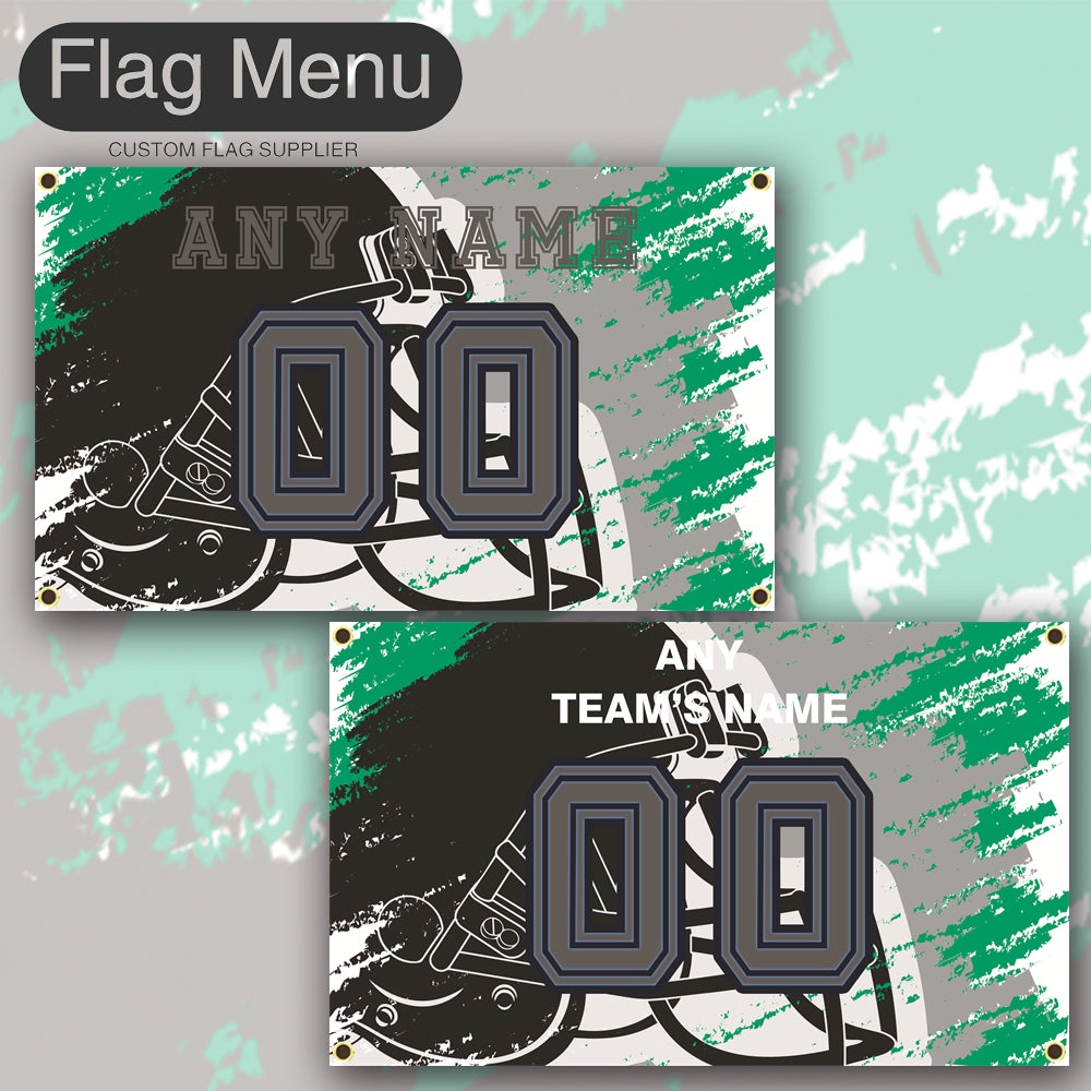 3'x5' Fan's Flag - Jersey & Helmet-Upload.txt-GREY05-Flag Menu