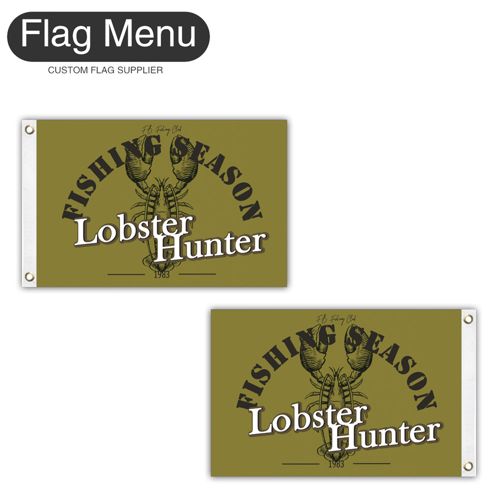 12"x18" Fishing Season Yacht Flag - Lobster-Green A-Two-Grommets-Flag Menu