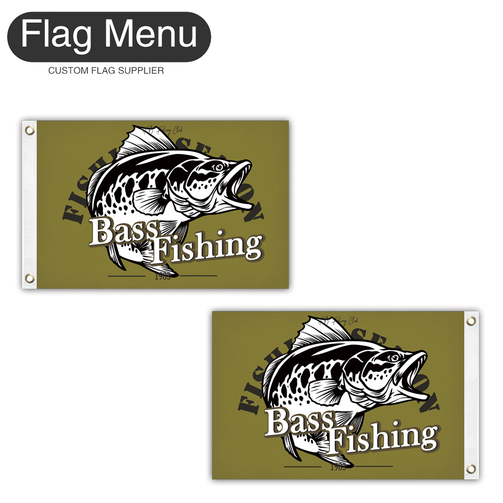 12"x18" Fishing Season Yacht Flag - Bass Fishing A-Green A-Two-Grommets-Flag Menu
