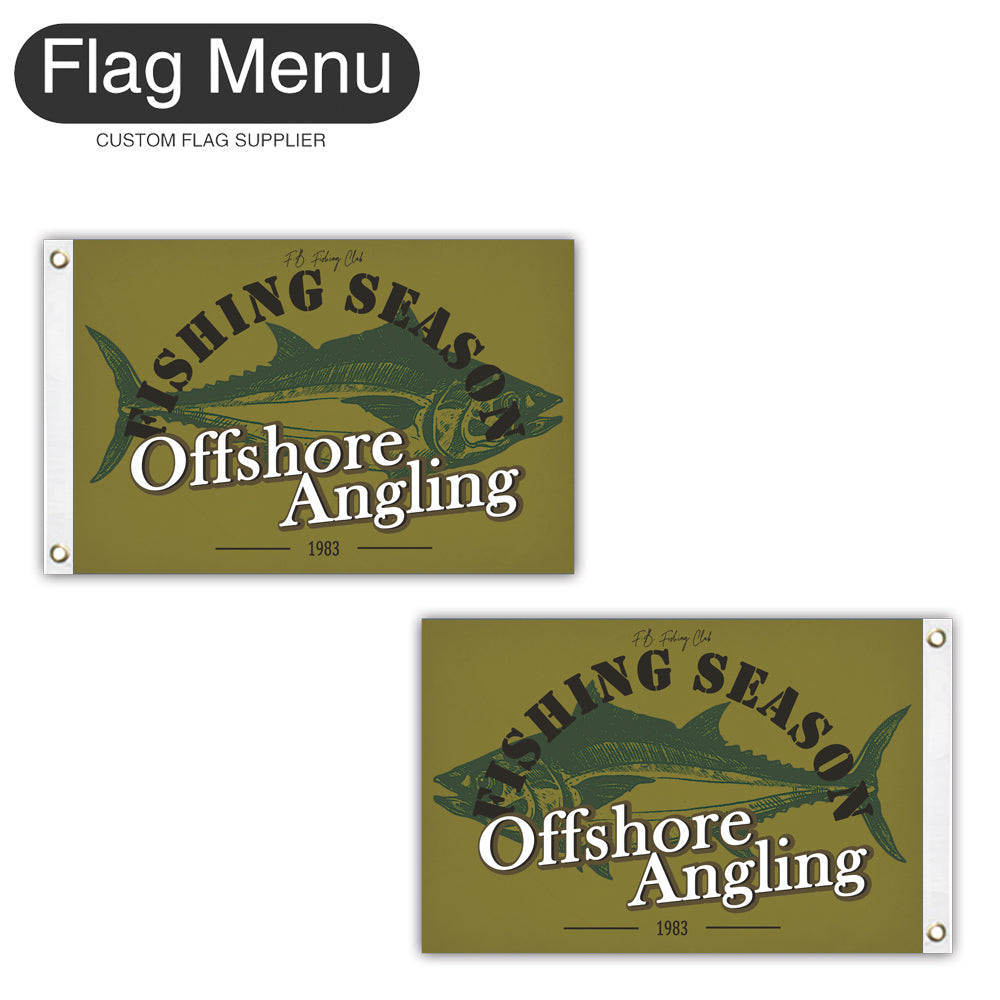12"x18" Fishing Season Yacht Flag - Tuna-Green A-Two-Grommets-Flag Menu