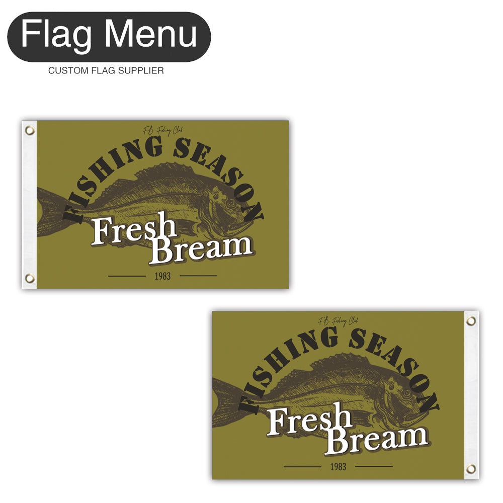 12"x18" Fishing Season Yacht Flag - Bream-Green A-Two-Grommets-Flag Menu