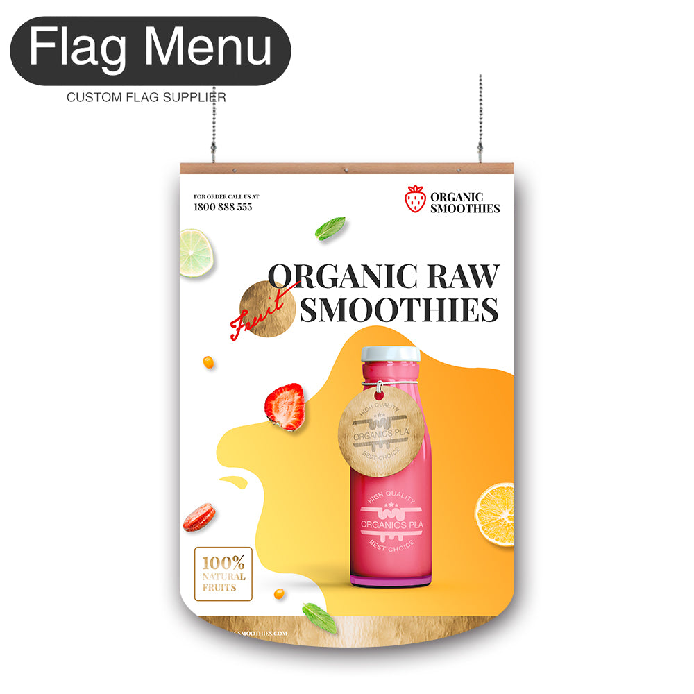 24"x36" Smoothies Hanging Banner - Double Sided-Round-Flag Menu