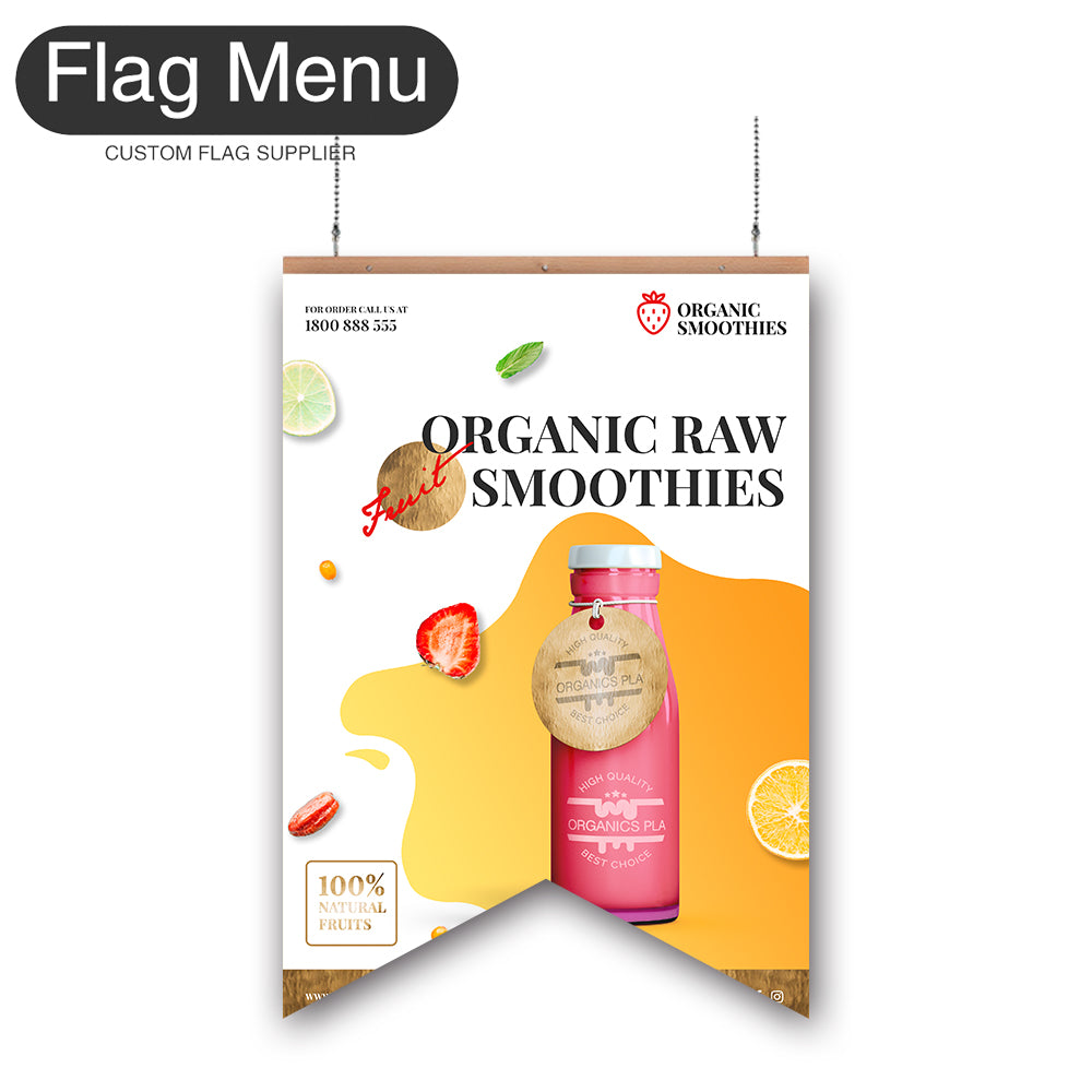 24"x36" Smoothies Hanging Banner - Double Sided-Swallow-Flag Menu