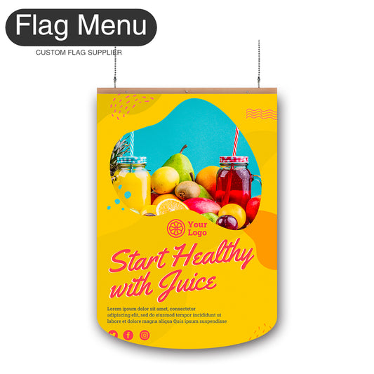 24"x36" Juice Hanging Banner - Double Sided-Round-Flag Menu