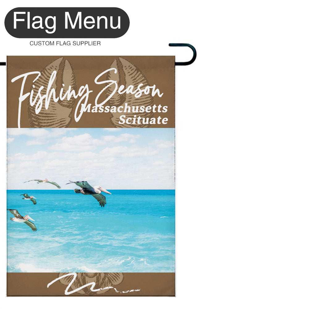 Welcome Flag - Canvas - Fishing Season - Lobster-Brown B-28"x40"-Flag Menu